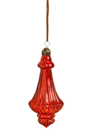 2.5 x 6 Mercury Red Glass Finial Ornament