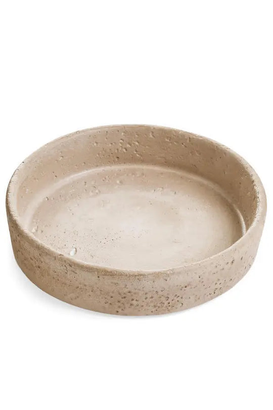 Beige Round Cement Tray