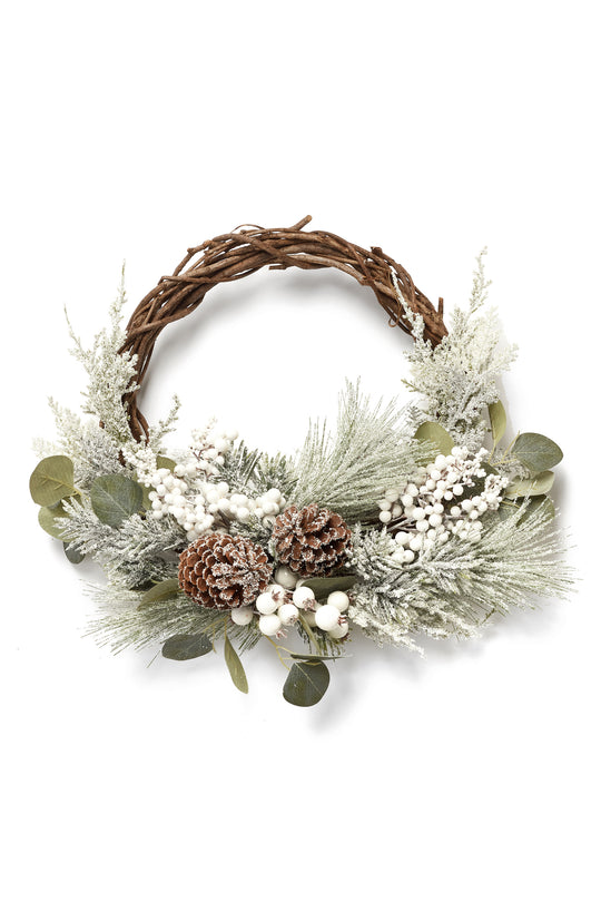 Christmas Wreath half white berries
