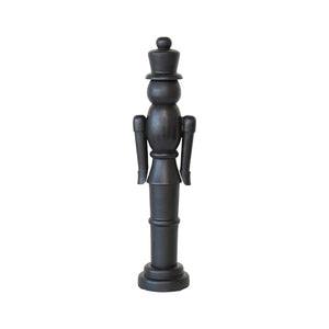 4" Round x 15-3/4"H Mango Wood Nutcracker, Black