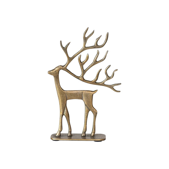 7-1/4"L x 2-1/2"W x 10-1/2"H Cast Aluminum Reindeer on Base