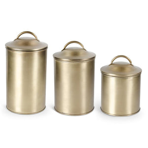 Brushed Gold Lidded Container (Multiple Sizes)