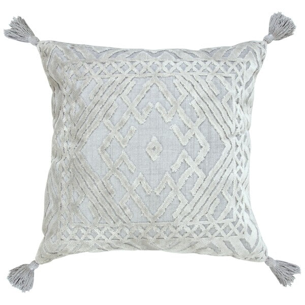 1'-8"x1'-8" Silver Gray/Light Gray Pillow - Everyday Textiles