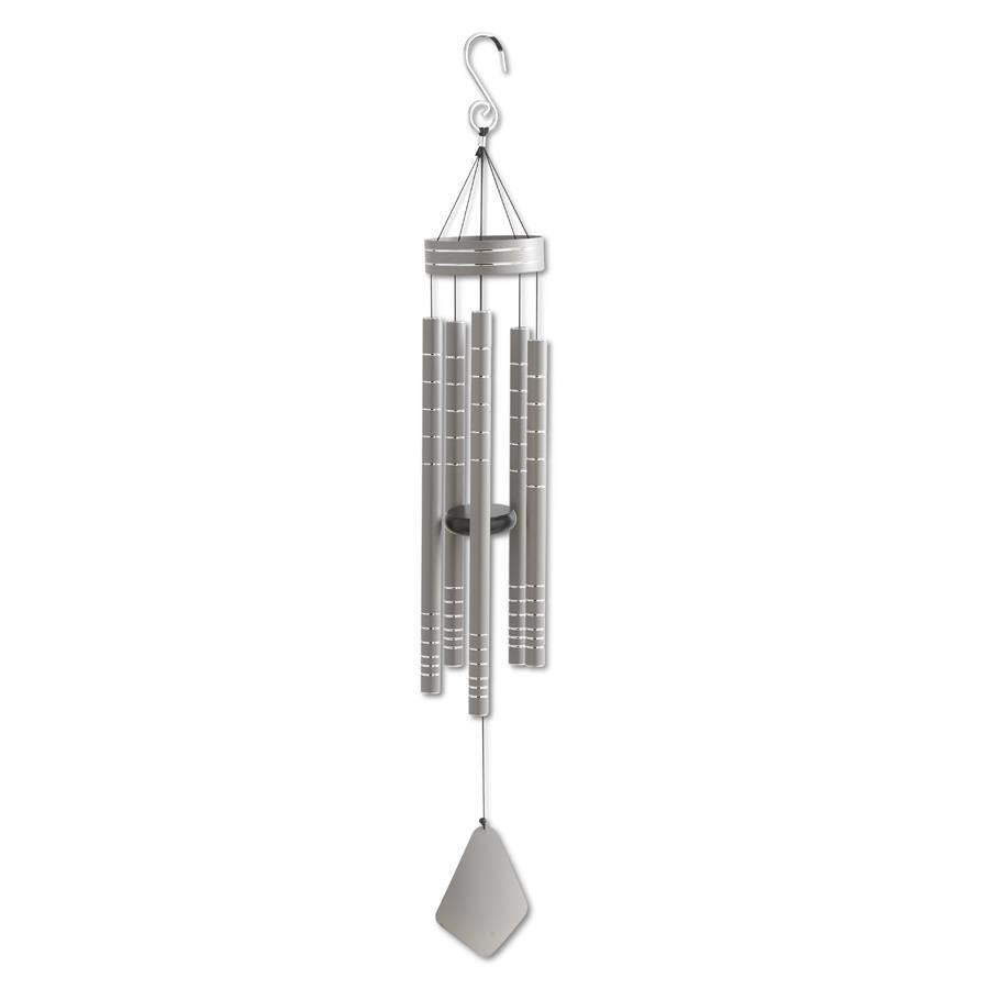 40" Matte Gray Silver Wind Chime