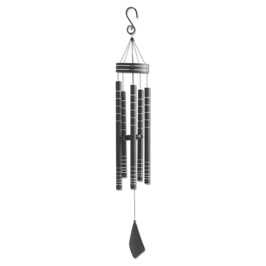 40" Matte Black Silver Wind Chime