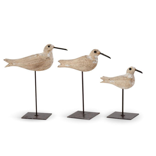 Whitewashed Wood Seagull on Metal Spindle (Multiple Sizes)