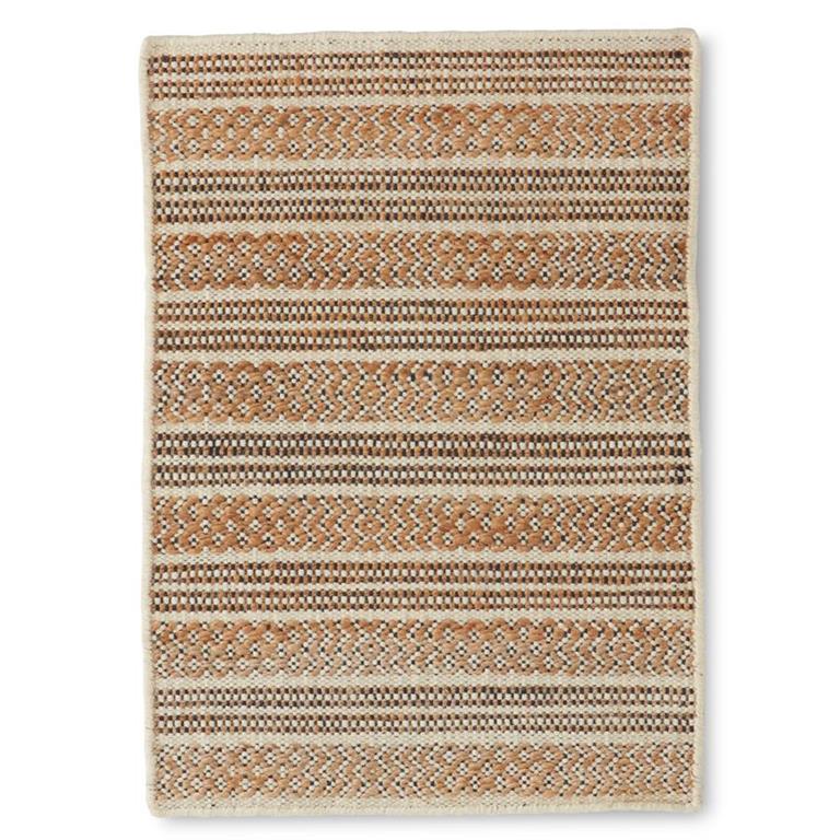 2x3 Natural Brown & Black Jute Striped Handwoven Rug
