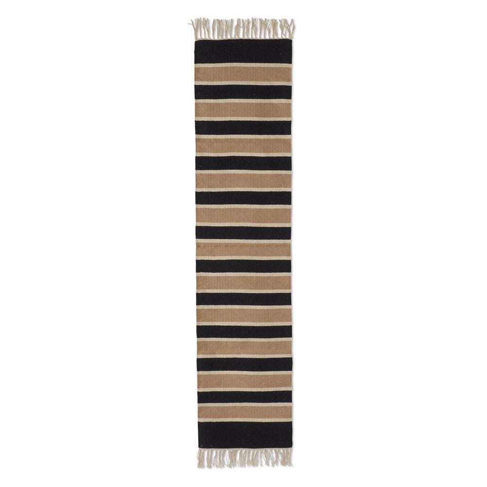 
            
                Load image into Gallery viewer, 18&amp;quot; Black Cream &amp;amp; Tan Table Runner
            
        