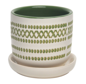 
            
                Load image into Gallery viewer, XOXO Egg Pot w Saucer - Green (2 Sizes)
            
        