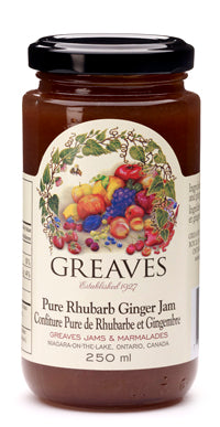 Greaves: Pure Rhubarb Ginger Jam (250 ml)