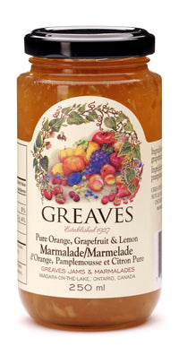Greaves: Pure Orange, Grapefruit & Lemon Marmalade (250 ml)