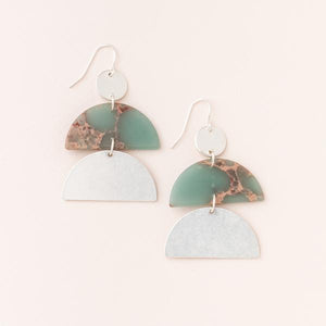 
            
                Load image into Gallery viewer, Scout Stone Half Moon Earring - Aqua Terra/Silver
            
        
