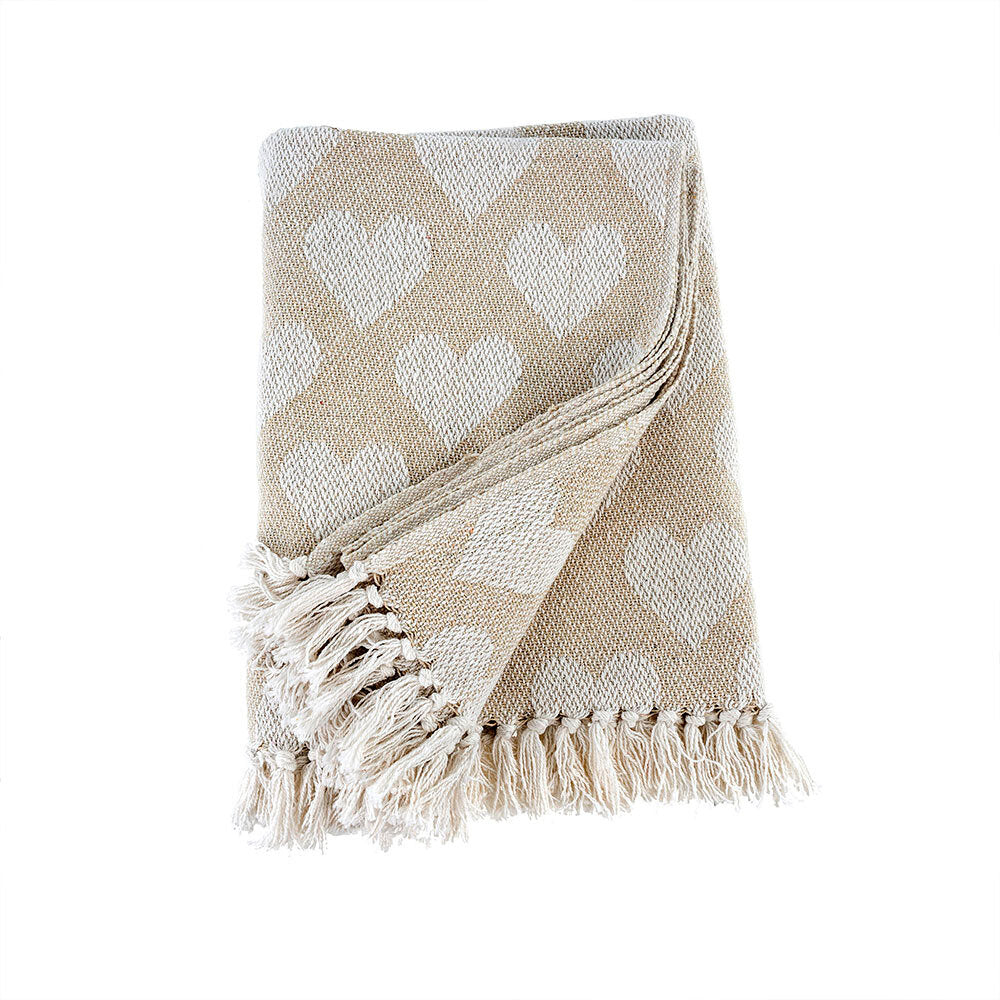 
            
                Load image into Gallery viewer, White Heart Throw - Everyday Textiles
            
        