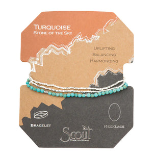 Scout Delicate Stone Bracelet/Necklace - Turquoise/Silver