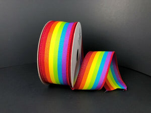 Vertical Rainbow Woven Stripes Ribbon - 1.5"x10yds