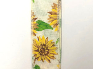 Spring - Sunflowers - Linen Ribbon - 1.5"x10 yards (Assorted)