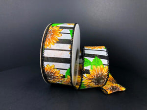 
            
                Load image into Gallery viewer, Spring - Sunflowers - Linen Ribbon - 1.5&amp;quot;x10 yards (Assorted)
            
        