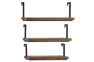 Metal Wood Industrial Wall Shelf (Multiple Sizes)