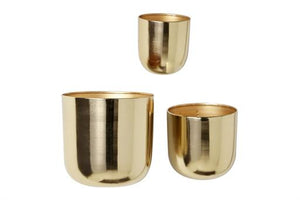 Gold Metal Contemporary Planter (Multiple Sizes)