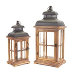 22" Lantern - Wood/Metal - Large