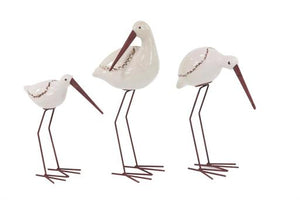 White Stoneware Coastal Birds (Multiple Sizes)