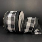 
            
                Load image into Gallery viewer, 2.5&amp;quot;x10yds Black White Buffalo Plaid Black Edge
            
        