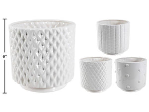 Round Ceramic Planter - White (Multiple Sizes)