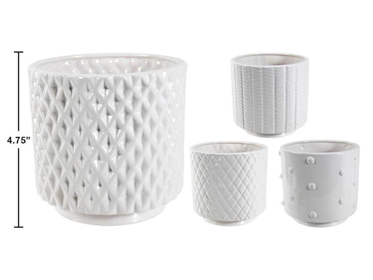 Round Ceramic Planter - White (Multiple Sizes)