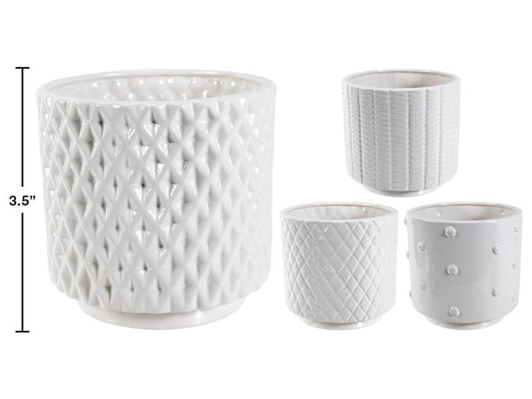 Round Ceramic Planter - White (Multiple Sizes)