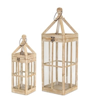 Wood & Glass Lantern (Multiple Sizes)