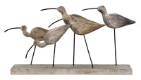 13"x7" Birds on Base - Wood/Metal