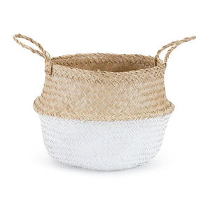16.25”D x 10.25”H Seagrass Basket WhiteWash