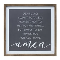 19" Thank You Prayer Plaque