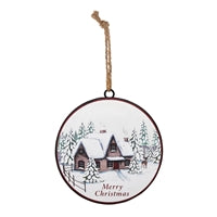 6" Winter Scene Disc Ornament