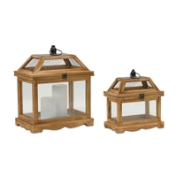 Wood Glass Lantern (Multiple Sizes)
