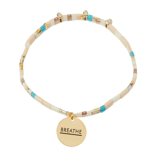 Scout Good Karma Miyuki Bracelet | Breathe: Ivory/Sparkle/Gold