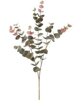 40" Eucalyptus Spray Grey / Burgundy - Florals and Foliage