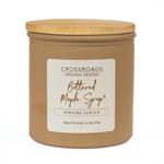 
            
                Load image into Gallery viewer, Crossroads Candles Everyday: Buttered Maple Syrup Coloured Glass 14oz Jar with Wood Lid
            
        