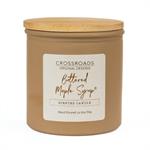 Crossroads Candles Everyday: Buttered Maple Syrup Coloured Glass 14oz Jar with Wood Lid