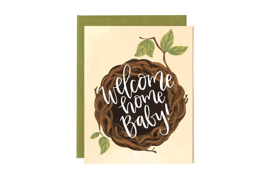 Welcome Home Nest Baby Card