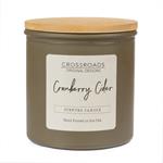 Crossroads Candles Everyday: Cranberry Cider Coloured Glass 14oz Jar with Wood Lid
