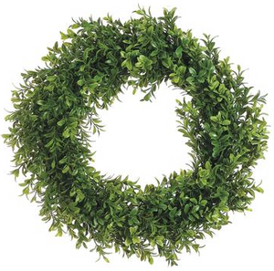 17" Boxwood Wreath Two Tone Green - Florals and Foliage