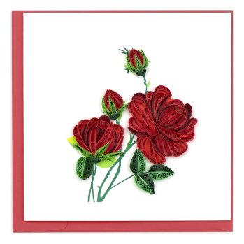 Quilling Card: Red Roses