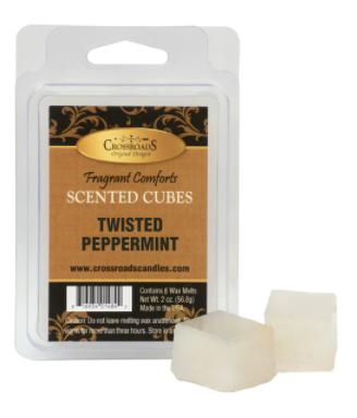 Crossroads Candles Winter: Twisted Peppermint Scented Cubes