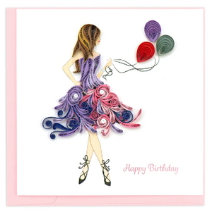 Birthday Girl Purple Dress Card