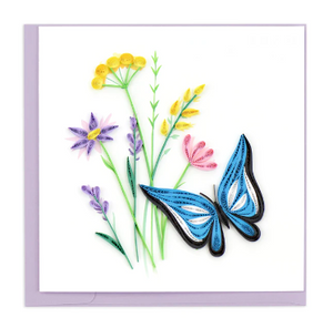 Quilling Card: Butterfly & Wildflowers Card