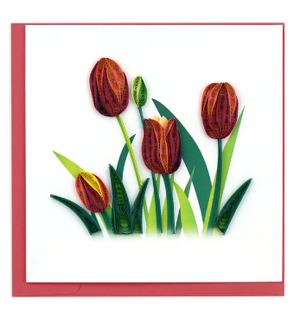 Quilling Card: Red Tulips Card