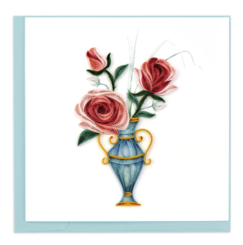 Quilling Card: Victorian Rose Bouquet Card