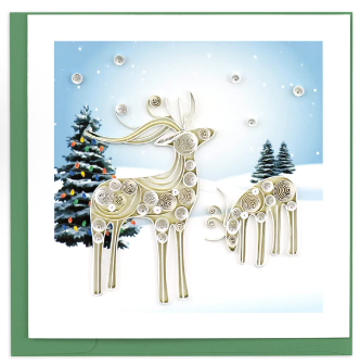 Quilling Card : Snowy Reindeer