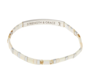Scout Good Karma Miyuki Bracelet | Strength & Grace: Ivory/Silver